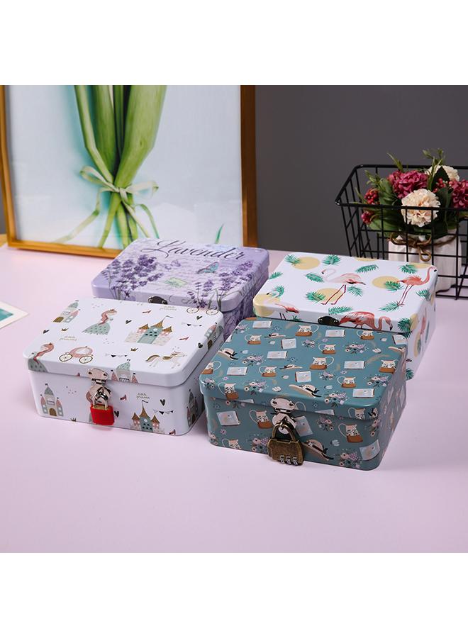 Bluejw New British Style Small Size Tinplate Storage Box Wrought Iron Desktop Finishing Box With Lock Kindergarten Gift Box - Image 5