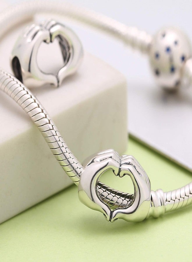 SOUKISS 925 Sterling Silver Love Heart in Your Hands Charm for Charms Bracelets, Xmas Mother's Day Gifts Idea - Image 2