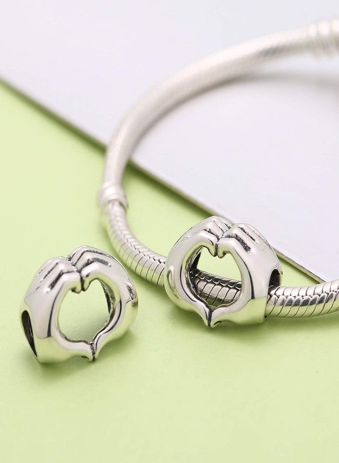 SOUKISS 925 Sterling Silver Love Heart in Your Hands Charm for Charms Bracelets, Xmas Mother's Day Gifts Idea - Image 3