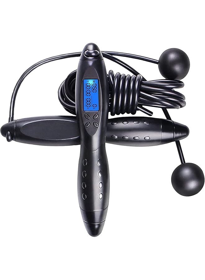 Weighted Jumping Rope, Digital Cordless Skipping Rope with Adjustable Weights and LCD Counter, Heavy Duty Speed Rope for Fitness Training, Home Gym Workouts for Adults, Men and Women