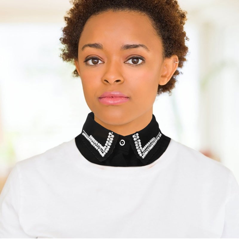 Rhinestone Fake Collar Shirt Faux Collar Decorative False Collar Artificial Fake Collar for Women - Image 2