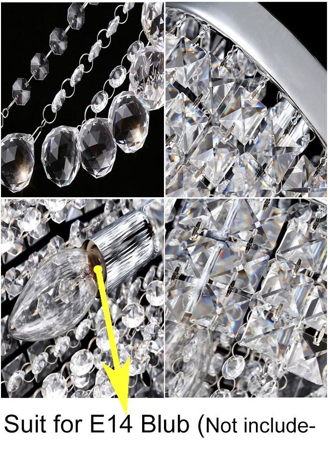 Goeco S-Shape Point Pendant Crystal Ceiling Light Chrome 20cm E14 Head Without Light Source  - Image 3