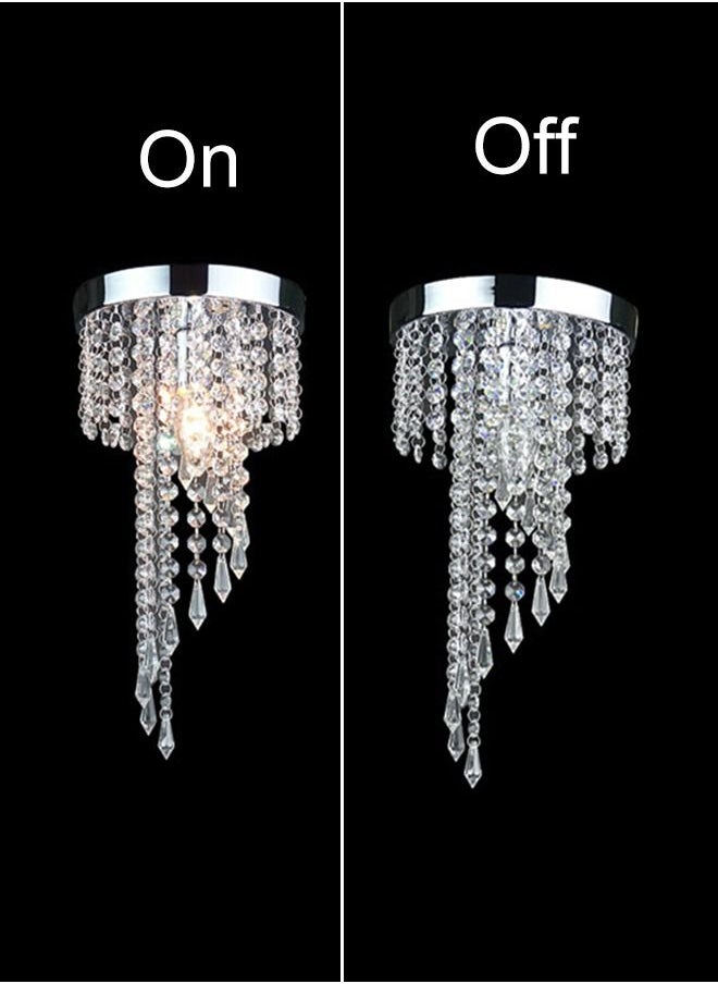 Goeco S-Shape Point Pendant Crystal Ceiling Light Chrome 20cm E14 Head Without Light Source  - Image 4