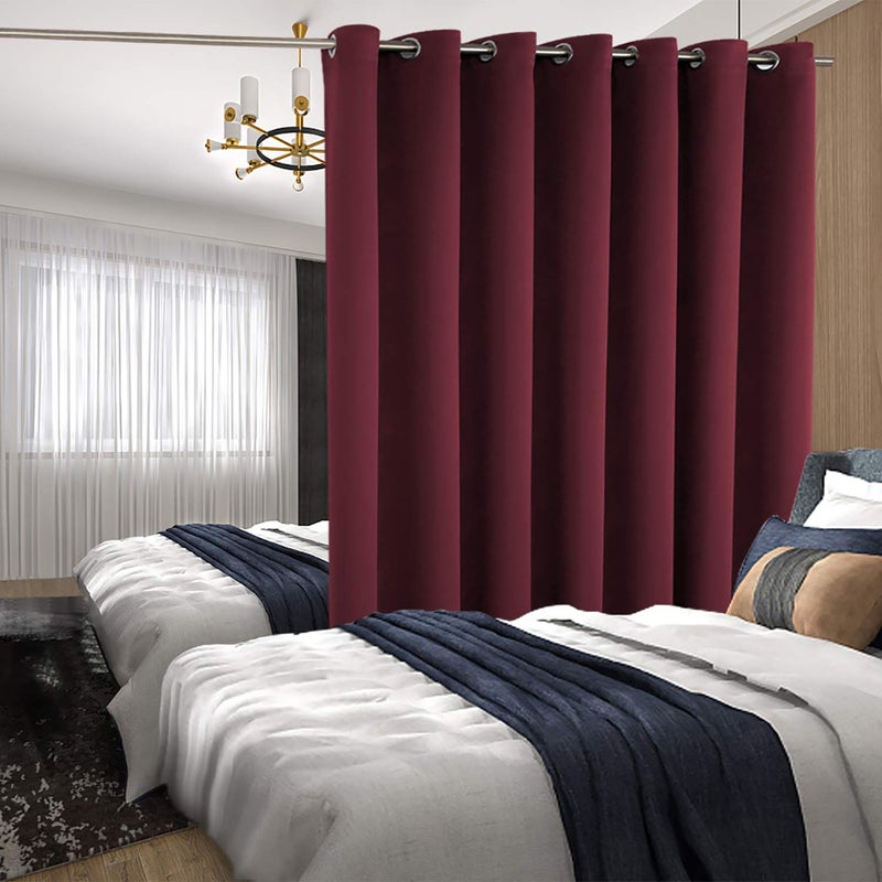 BGment بئسة عيد الميلاد الستائر الباب للبور لغرفة المعيشة واسعة غرفة الستائر غامق حراري معزول تعتيم الخصوصية مقسمة الستائر نافذة المقسم 1 لوحة بورجوندي 100 × 108 بوصة - Image 2