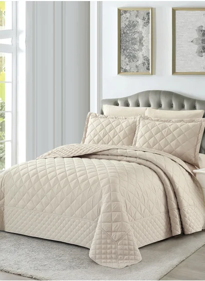 Donetella Quilt Set 3-Pcs Single Size Bedspread Coverlet Set Compressed Comforter Soft Bedding Cover With Matching Fitted Sheet Pillow Shams Pillow Cases Linen