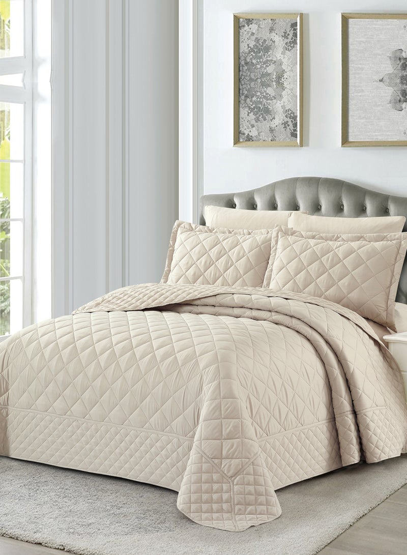 Quilt Set 3-Pcs Single Size Bedspread Coverlet Set Compressed Comforter Soft Bedding Cover With Matching Fitted Sheet Pillow Shams Pillow Cases Linen