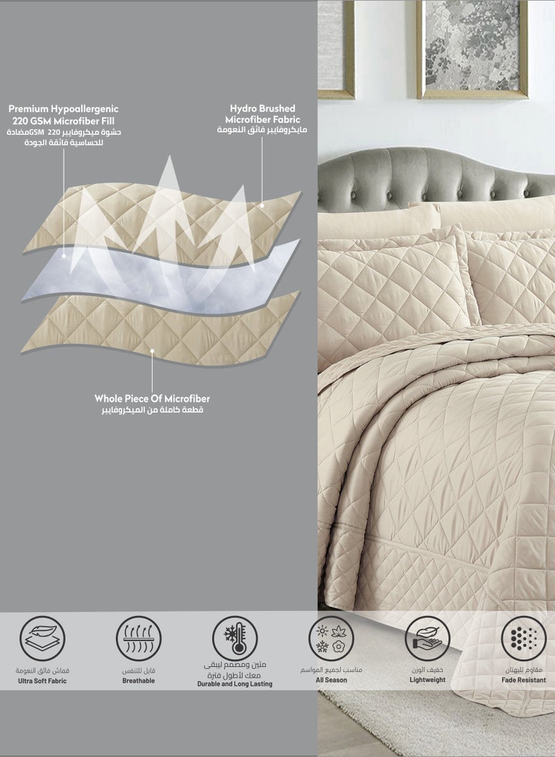 Quilt Set 3-Pcs Single Size Bedspread Coverlet Set Compressed Comforter Soft Bedding Cover With Matching Fitted Sheet Pillow Shams Pillow Cases Linen