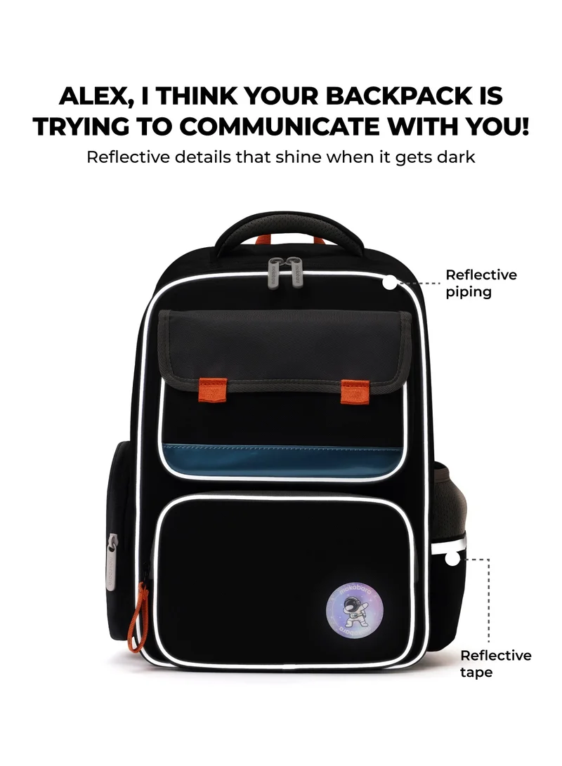 موكوبارا للتجارة ذ.م.م The Cheddar Backpack - Lightweight Water-Resistant School Backpack for Kids (6-8 Year) with Magicmove Logo and Reflective Stripe Ideal for School, Travel, and Outdoor Adventures (Multicolor)