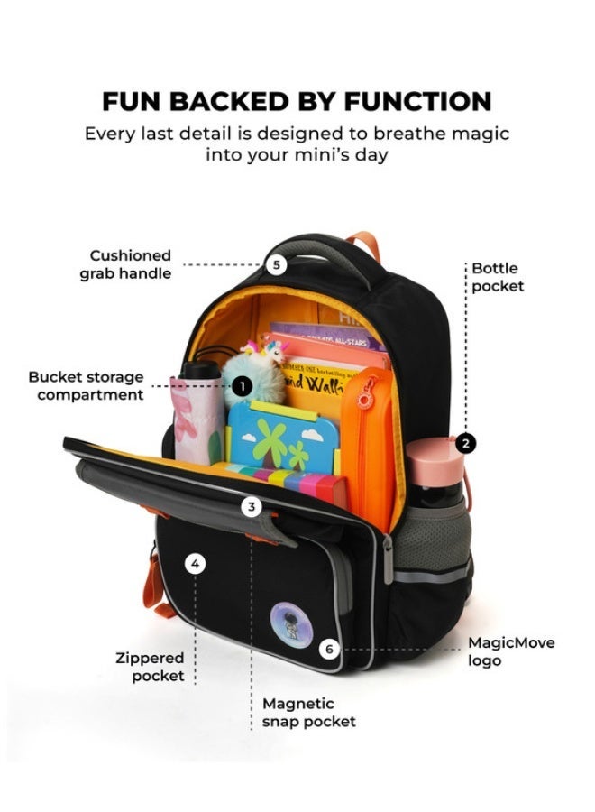 Mokobara The Cheddar Backpack - Lightweight Water-Resistant School Backpack for Kids (6-8 Year) with Magicmove Logo and Reflective Stripe Ideal for School, Travel, and Outdoor Adventures (Multicolor) - Image 4