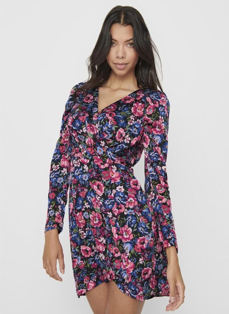 اونلي فستان بنقشة الزهور بفتحة أمامية متداخلة - Image 3