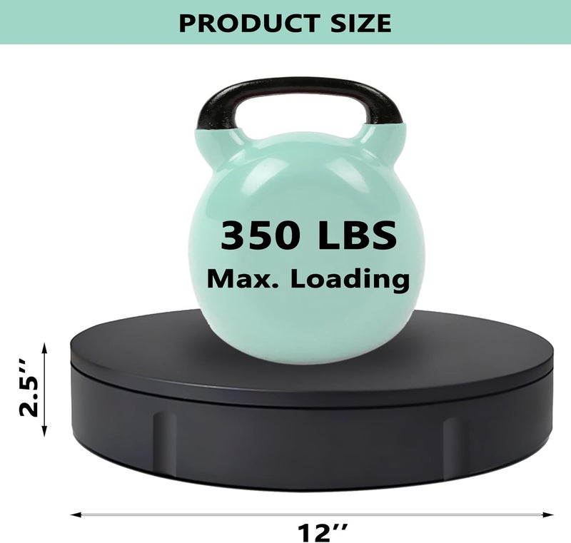 PROLEE 360 Degree Rotating Turntable 12 Inch, 350lbs Capacity for Photography, Heavy Duty, Automatic Remote Control Display Platform with 5 Colour Surface Covers and Carry Bag - Image 5