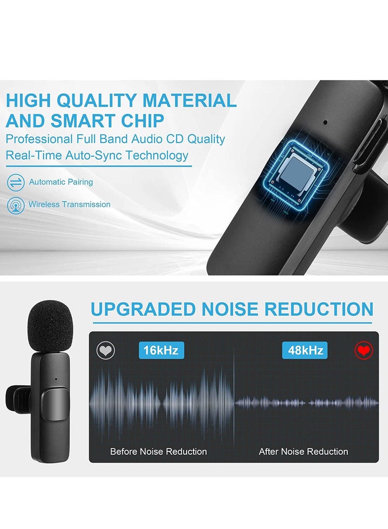 Wireless Lavalier Microphone for iPhone iPad, Plug-Play Wireless Mic for Recording, Live Stream, YouTube, TikTok, Facebook, Noise Reduction Auto-Sync - Image 5