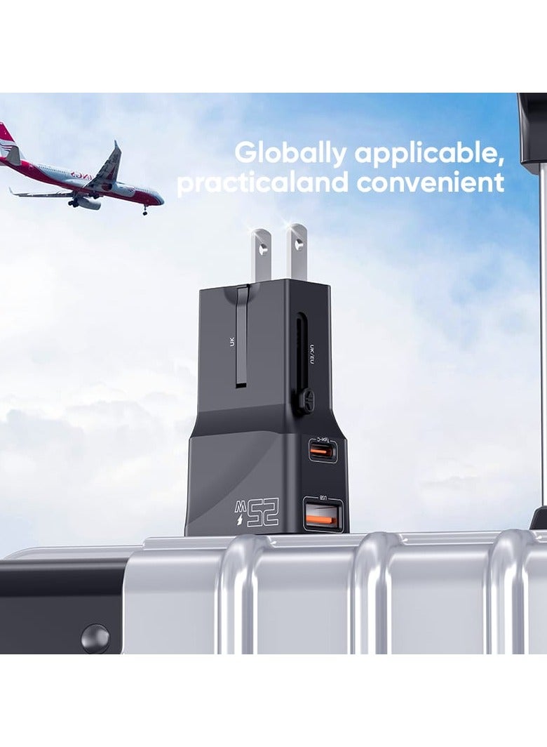 فيدفي محول سفر متعدد المناطق - VIDVIE TA4405 مع دعم الشحن السريع من النوع C بقوة 25 وات وUSB بقوة 20 وات - Image 2