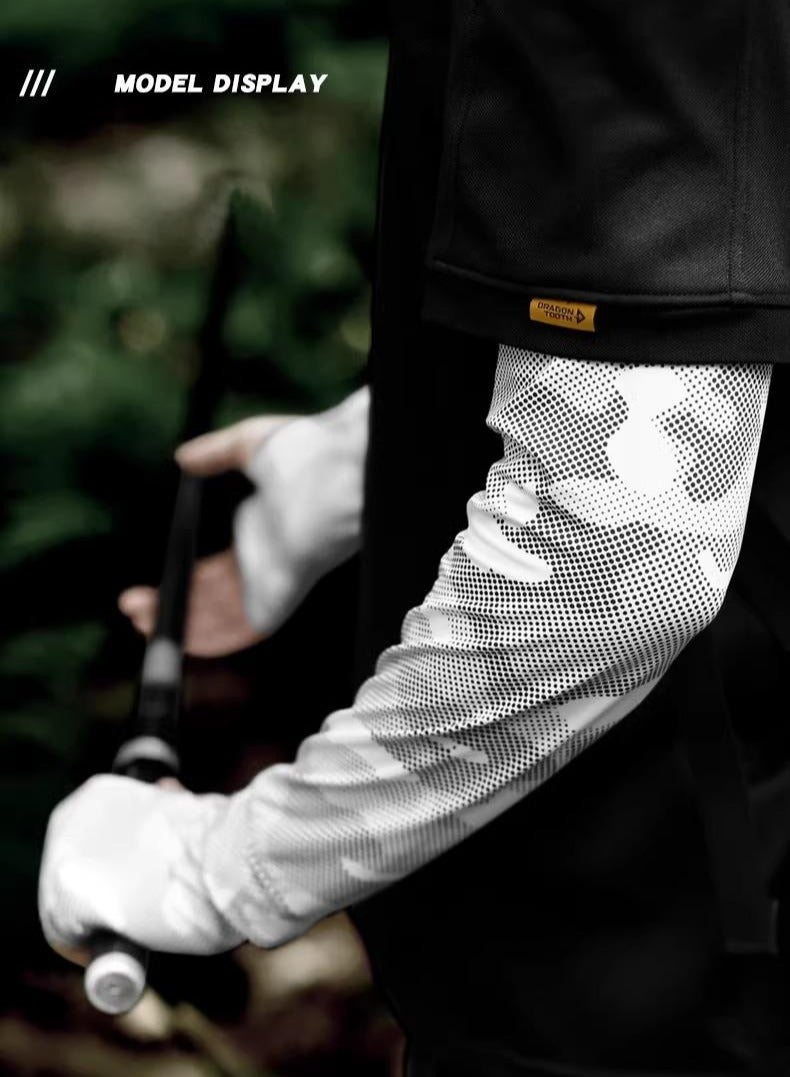 Goolsky Men’s UV Protection Cooling Ice Silk Arm Sleeves with Gloves – Breathable Sun Protection for Fishing, Cycling, Driving, and Outdoor Sports  - Image 2