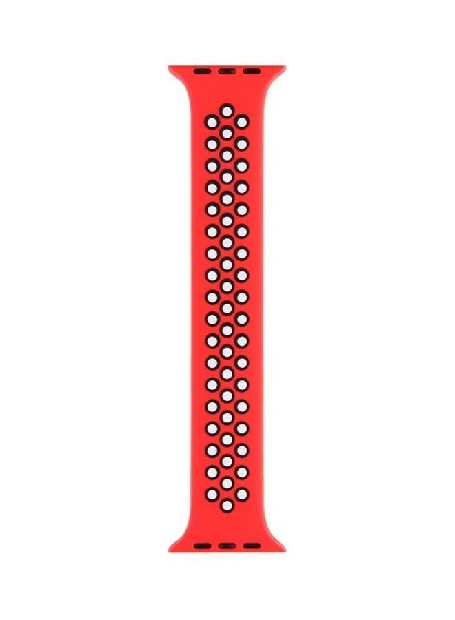 NIBEMINENT Replacement Wrist Strap For Apple Watch Series 6/SE/5/4 40mm And 3/2/1 38mm Red/Black - Image 2
