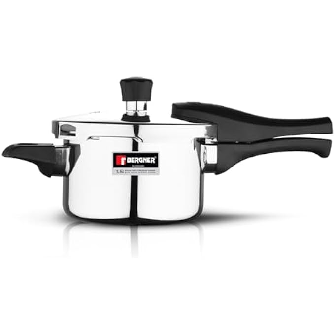 BERGNER Argent Elements Triply 15 L Pressure Cooker With 3 Safety System And Pressure Indicator St - Image 1