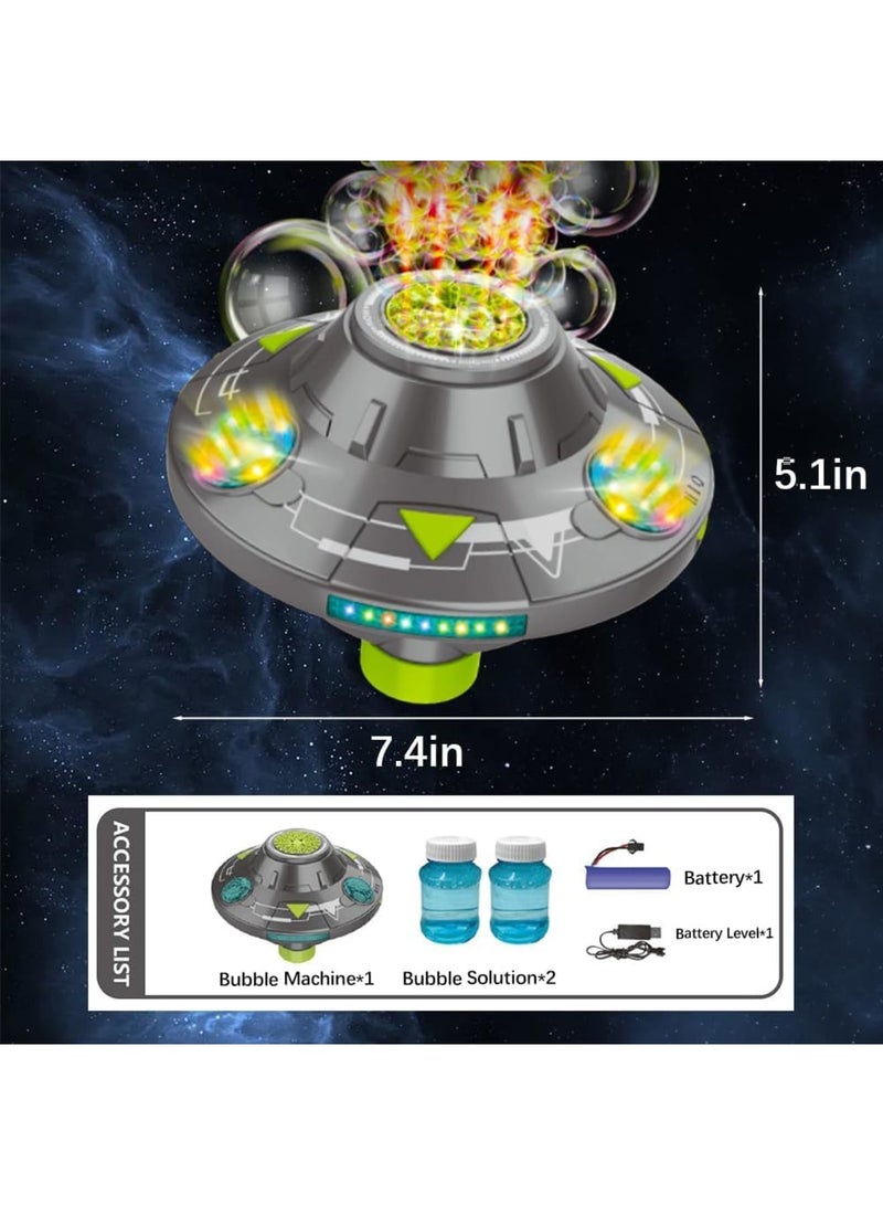 SOLARAE Automatic Bubble Machine For Kids, UFO Bubble Machine With Lights And Music, Bubble Maker Toys, Outdoor Bubble Machine, Includes 150ml Bubble Solution, Ideal For Beach Parties, Camping, Wedding - Image 2