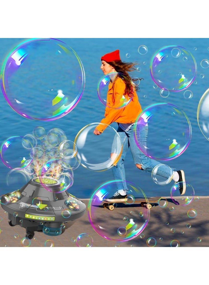 SOLARAE Automatic Bubble Machine For Kids, UFO Bubble Machine With Lights And Music, Bubble Maker Toys, Outdoor Bubble Machine, Includes 150ml Bubble Solution, Ideal For Beach Parties, Camping, Wedding - Image 3