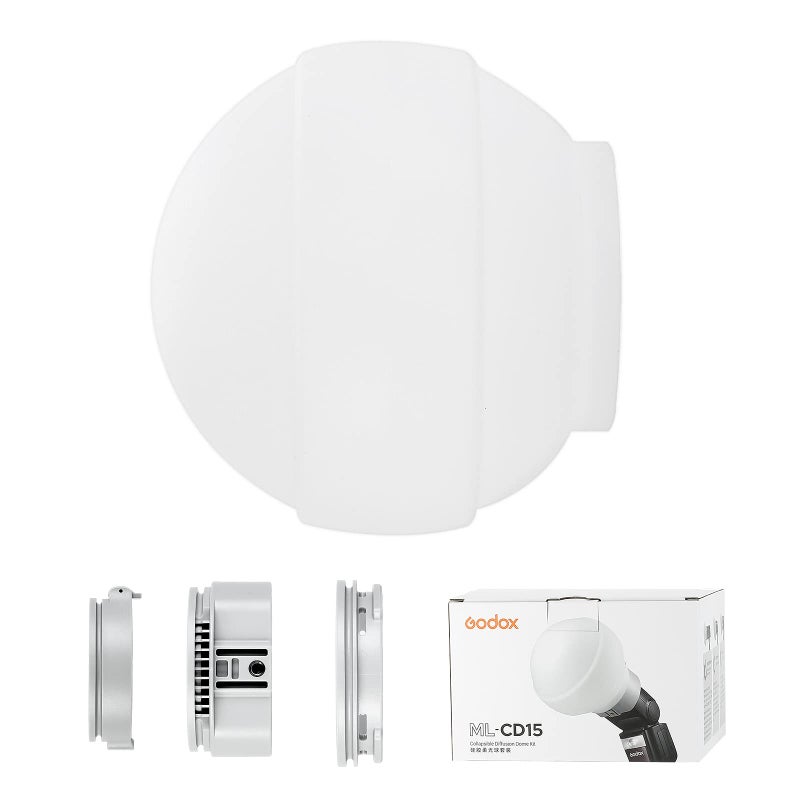 Godox Godox ML-CD15 Diffusion Dome for Godox V1 V1Pro AD100PRO AD200PRO V860III V860II V850II TT685II TT685 TT600 TT560II TT520II TT660S AD200 ML30 ML30Bi ML60 ML60Bi AD300PRO AD400PRO  - Image 1