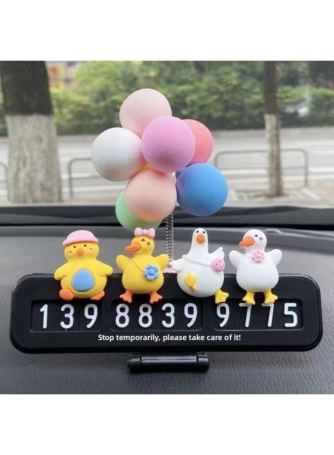 Cute Cartoon Car Moving Car Mobile Phone License Plate License Plate Number Digital Ornaments Car Temporary Parking Plate Lady 