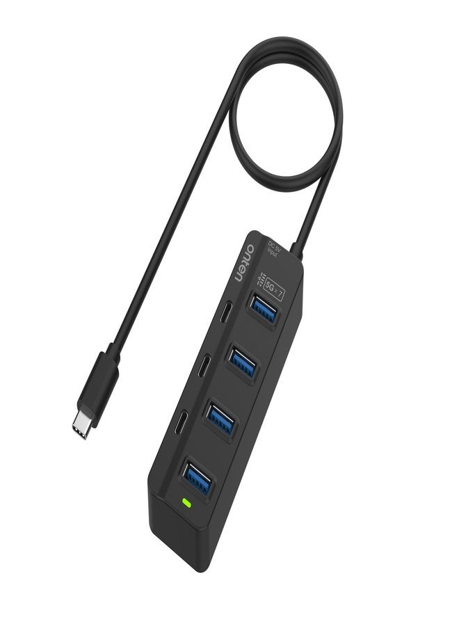 أونتن موزع USB-C من Onten، موزع USB-C من النوع C إلى USB-A 3.0، 7 منافذ USB-C مع كابل بطول 1 متر. - Image 1