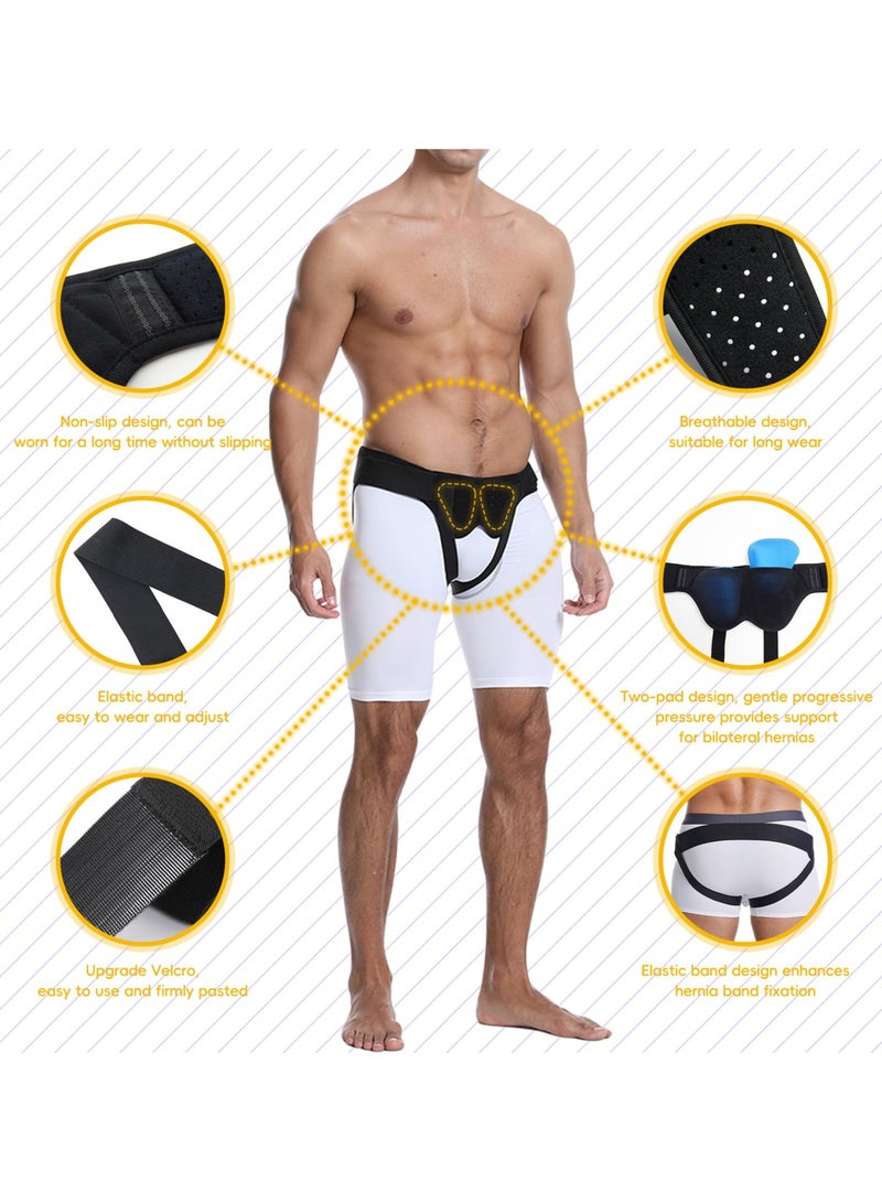 SYOSI Hernia Belt Truss for Men Women Hernia Belt, with 2 Removable Compression Pads Comfortable, Adjustable Waist Strap Guard, for Single-Double Inguinal or Sports Hernia, for Pain Relief Recovery-L - Image 5
