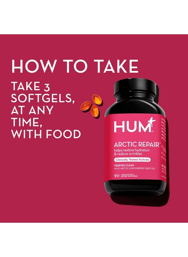 HUM Arctic Repair - Clear Skin Supplement with Vitamins A & E, Omegas 3, 6 & 9, and Lingonberry Seed Oil to Help Reduce Appearance of Wrinkles, Rejuvenate & Hydrate Skin (90-Count) - Image 2