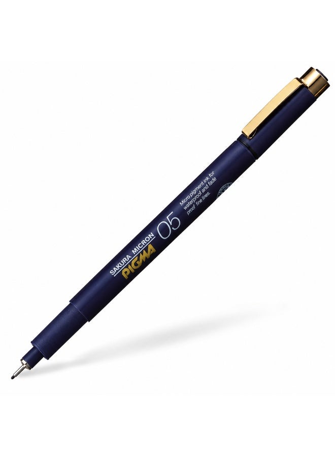 SAKURA Pigma Fineliner Pen ESDK05#49, 0.5 mm, Black, Pigment Ink, 1 pen for bold journal borders - Image 1