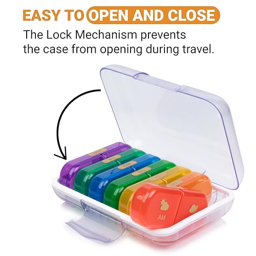POPCUBE Premium Medicine organizer Box- Waterproof Weekly Medicine organizer- Medicine Box for home, 7 days tablet organizer For Home-Large Pill Organizer Box Case (Transparent, 2 Compartment) - Image 4