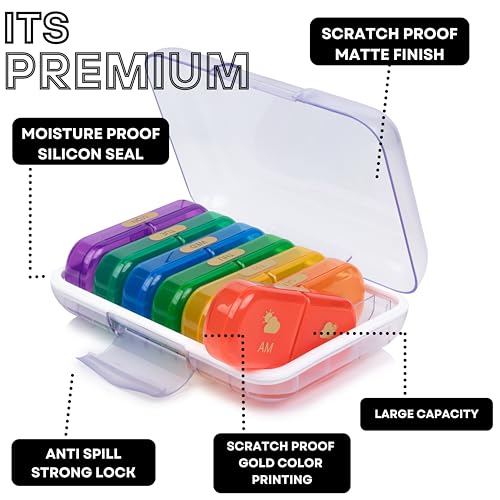 POPCUBE Premium Medicine organizer Box- Waterproof Weekly Medicine organizer- Medicine Box for home, 7 days tablet organizer For Home-Large Pill Organizer Box Case (Transparent, 2 Compartment) - Image 3