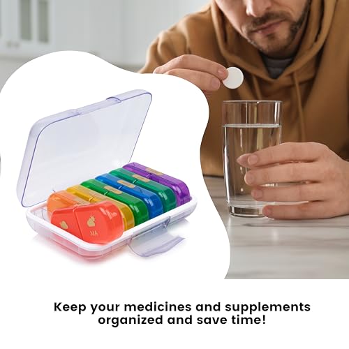 POPCUBE Premium Medicine organizer Box- Waterproof Weekly Medicine organizer- Medicine Box for home, 7 days tablet organizer For Home-Large Pill Organizer Box Case (Transparent, 2 Compartment) - Image 5