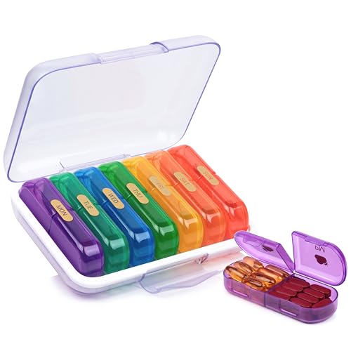 POPCUBE Premium Medicine organizer Box- Waterproof Weekly Medicine organizer- Medicine Box for home, 7 days tablet organizer For Home-Large Pill Organizer Box Case (Transparent, 2 Compartment) - Image 1