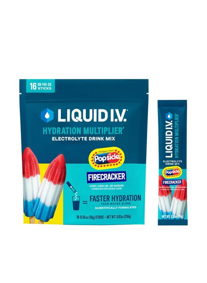 Liquid I.V. ® Hydration Multiplier - Popsicle Firecracker | Electrolyte Powder Drink Mix | 1 Pack (16 Servings) - Image 1