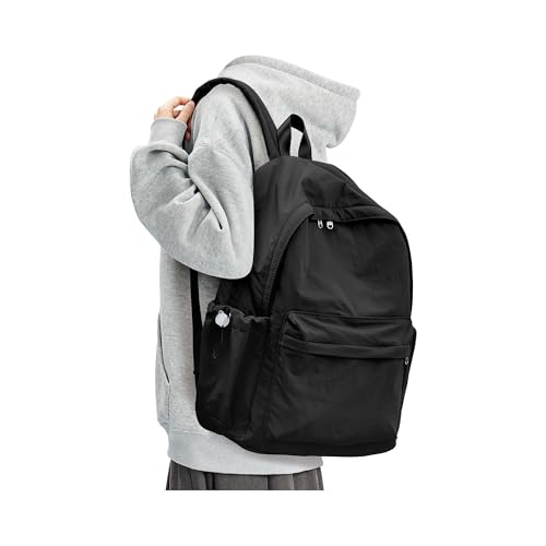 BJLFS Black Backpack for School High School Bookbag Back Pack for Teens Girls Boys Lightweight College Backpack Book Bag for Women Men Simple Casual Daypack Backpack Mochilas Escolares para Adolescentes - Image 1