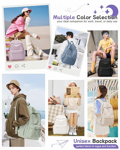 BJLFS Black Backpack for School High School Bookbag Back Pack for Teens Girls Boys Lightweight College Backpack Book Bag for Women Men Simple Casual Daypack Backpack Mochilas Escolares para Adolescentes - Image 3