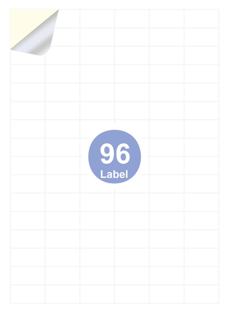 Print'X A4 Sticker Paper – Label Size (35 x 18.5 mm) – 96 Labels per Sheet – Pack of 100 Sheets - Image 2