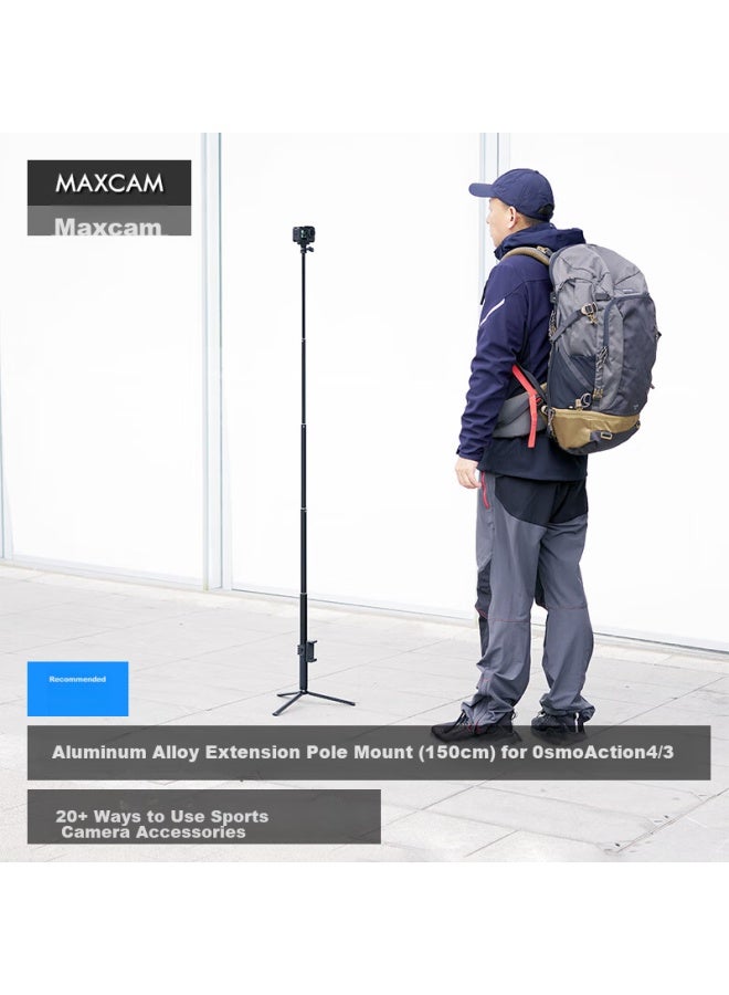 Maxcam/maisikamu, Suitable For Dji Osmo Action 5/4 Action Camera, Portable Tripod, Selfie Stick, Vlog Aluminum Alloy Extension Rod Accessory - Image 1