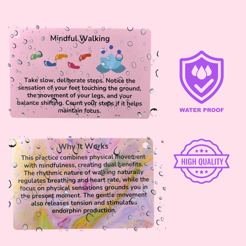 UHillMinerva Grounding Cards & Anxiety Stickers Set, Therapy Games for Teens & Adults, 23 Coping Skills for Stress Relief with Explanations, Mindfulness Tools for Trauma, PTSD, BPD | Mental Health Self Care Gift - Image 5