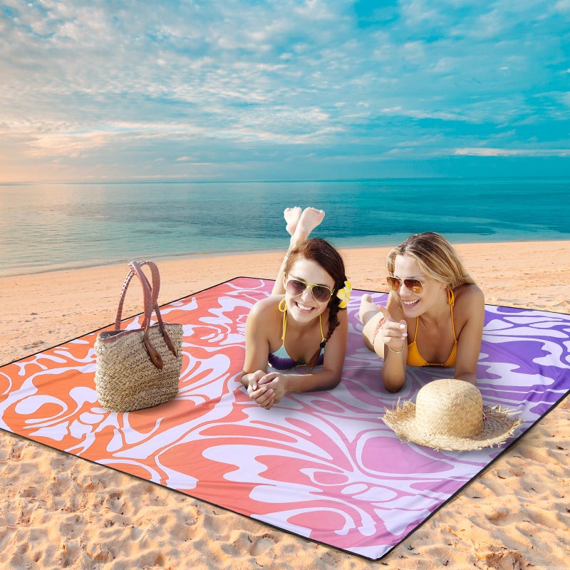 WIWIGO Beach Blanket Waterproof Sandproof Beach Mat 79" X 83"/10'x9'for 2-8 Adults Quick Drying Outdoor Picnic Mat Beach Accessories for Travel, Camping, Hiking - Image 5