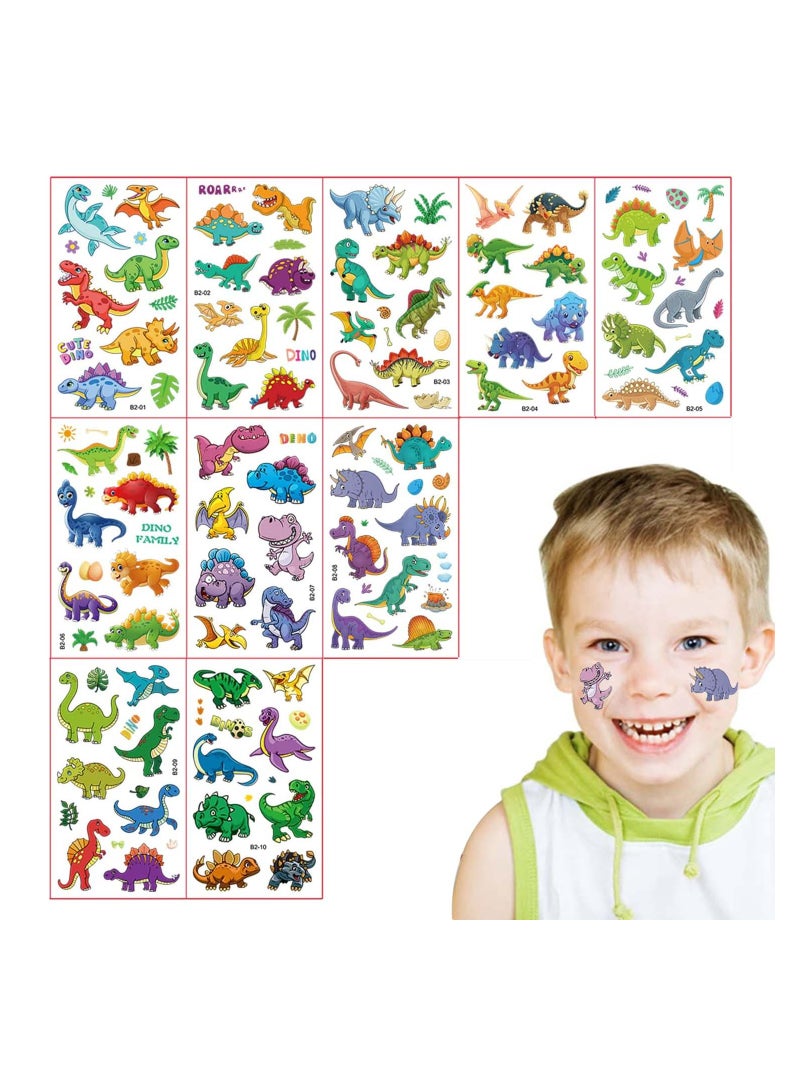 SOLARAE 20 Sheets Dinosaur Temporary Tattoos Boys Tattoos Waterproof Fake Tattoos Dinosaur Cartoon Tattoo Stickers for Children Party Bag Fillers Kids' Tattoo Pass The Parcel Gifts Dinosaur Party Favours - Image 1