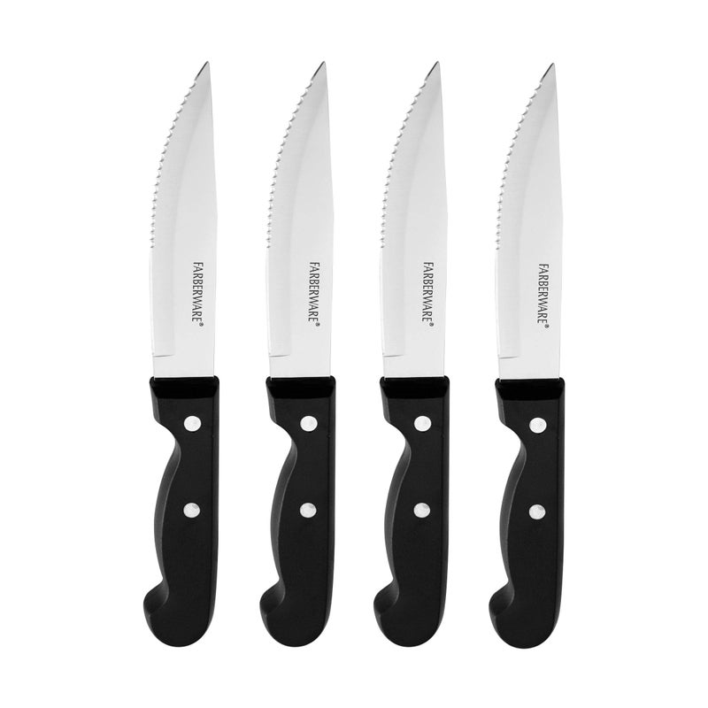 Farberware Chop House Steak Knife Set 4piece Black