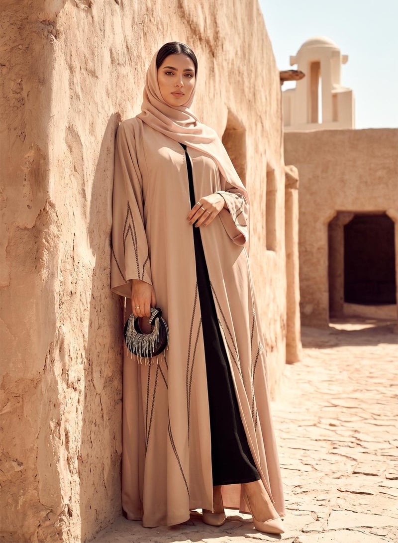hayas closet Embroidered Abaya With Sheila - Image 1