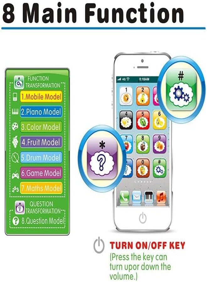 general Toy Phone Dazzling LED Lights Multi-functional Children Mobile Phone Toy - Image 2