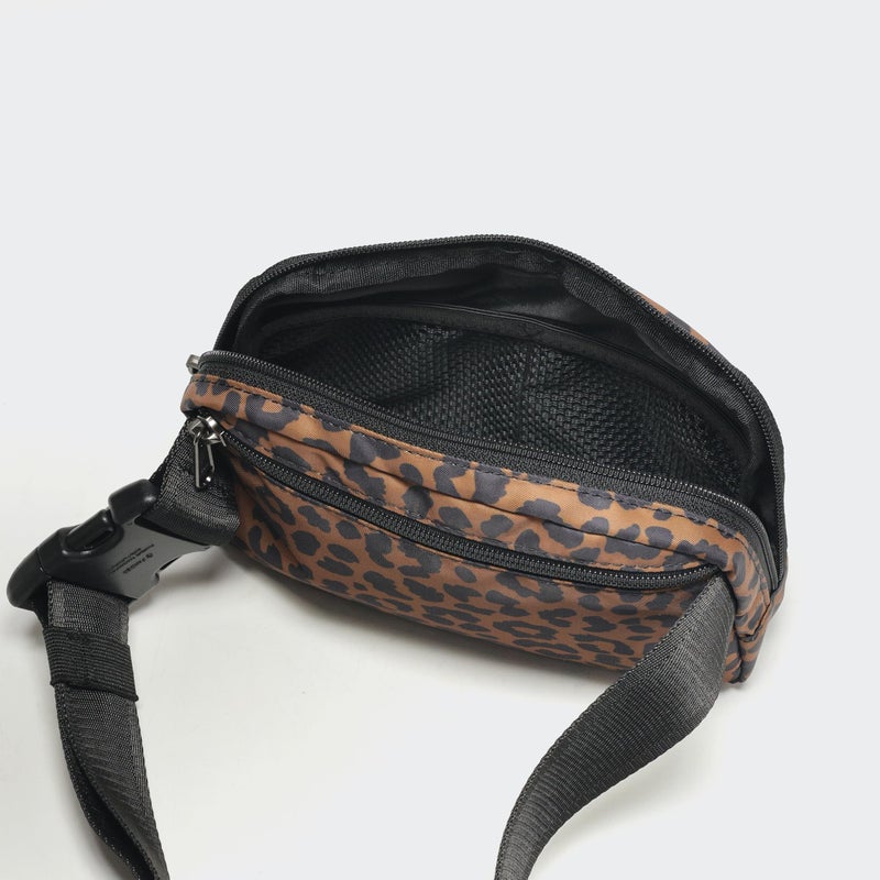 Pander Everywhere Crossbody Bag Polyester Sling Belt Bag with Adjustable Strap 63-120cm and Elastic Loop for Women Men Travel Gym, Midnight Leopard - Image 5