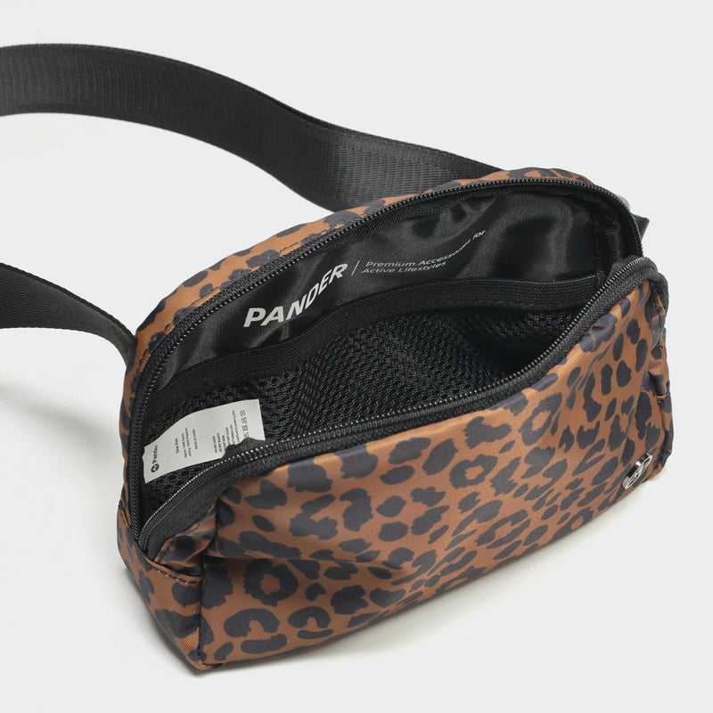 Pander Everywhere Crossbody Bag Polyester Sling Belt Bag with Adjustable Strap 63-120cm and Elastic Loop for Women Men Travel Gym, Midnight Leopard - Image 4