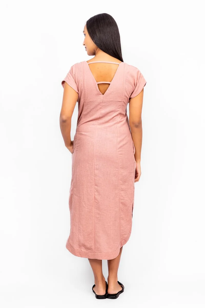 COCO by Cotton Collection V-Neck Textured Dress