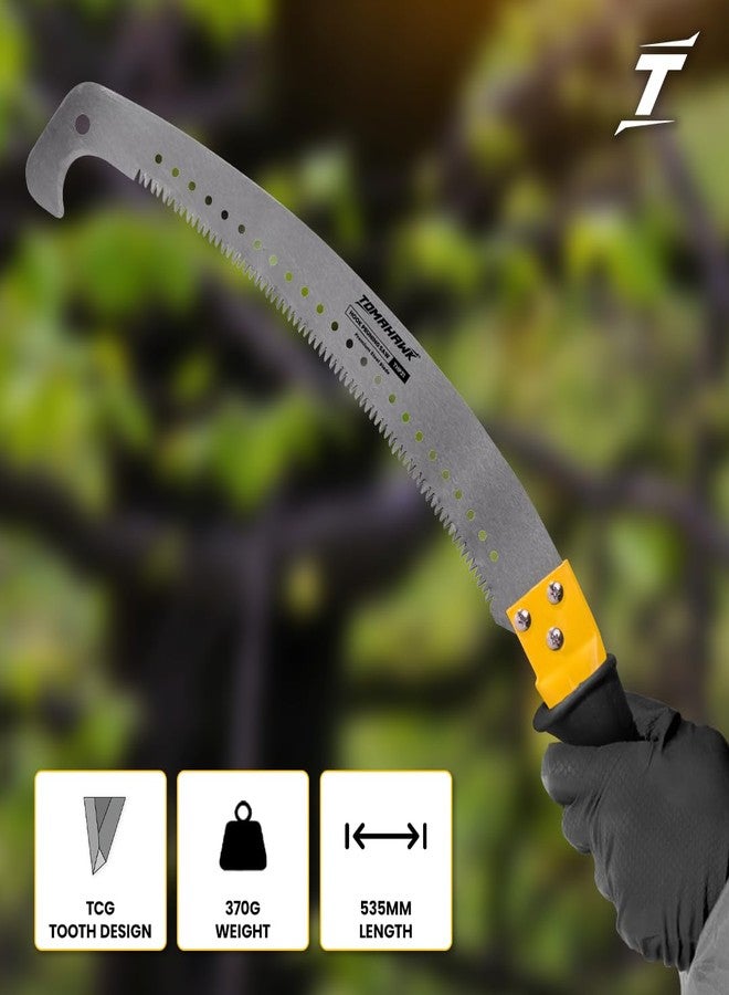 TOMAHAWK® 21” Hook Pruning Saw - Professional Hand Saw for Cutting Trees, Branches, Weeds | For Farms, Landscaping & Gardening | Includes Hook Tip for Branch Pulling | Non-Slip Rubber Handle | THP21 - Image 2