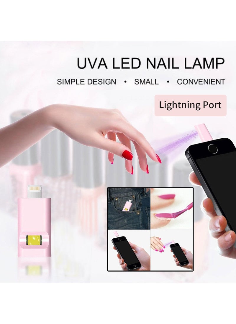 Generic Portable Nail Polish Dryer Mini Nail Lamp with Phone Interface Lightning Port, Fast-Dry Handheld UV LED Nail Light  - Image 2