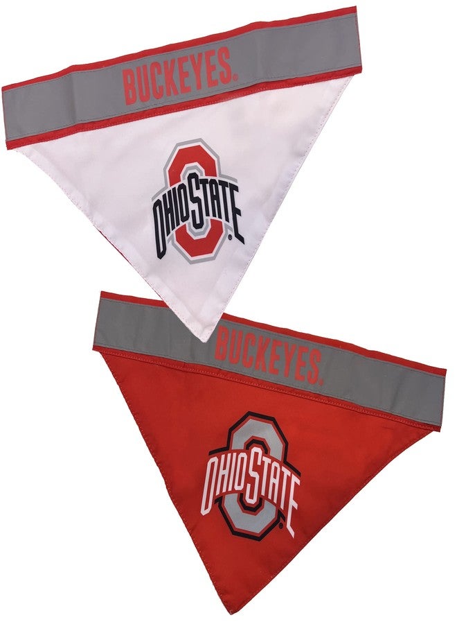 Pets First NCAA Ohio State Buckeyes TIE Bandana, Small/Medium. Dog Football Reflective Bandana Scarf Bib for Pet, Cat, or Dog. The Ultimate Game-Day, Party Bandana - Image 1