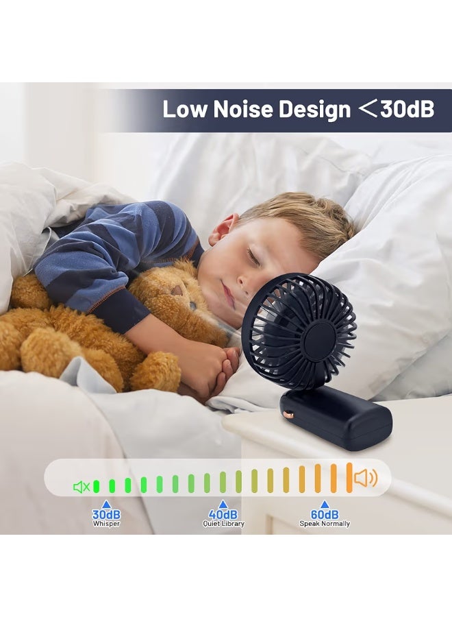 Fan Chang Shiny hand fan with digital display 5 fan, rechargeable + mobile holder + charging cable, waterproof, foldable, enjoy fresh air. - Image 2